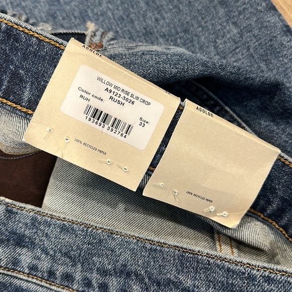NWT AGOLDE Willow Mid Rise Slim Crop Jeans - Picture 10 of 12